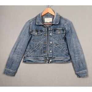 Pilcro Letterpress Anthropologie Denim Jacket Cropped Boho Lined Petite Small